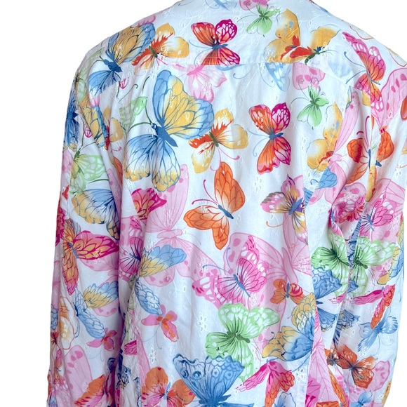 Alfred Dunner Butterflies Eyelet Short Jacket Size 16P - Picture 10 of 11